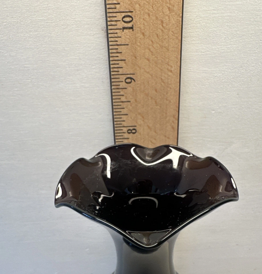 8 Inch Dark Purple Glass Vase — Vintage Style Home Decor | Great Condition